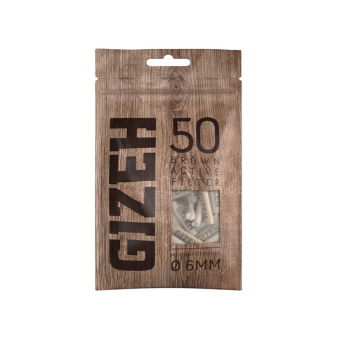 Gizeh BROWN Aktivkohlefilter - 6mm - 50 Stück
