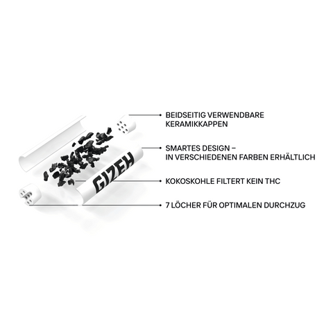 Gizeh BLACK Aktivkohlefilter - 6mm - 50 Stück