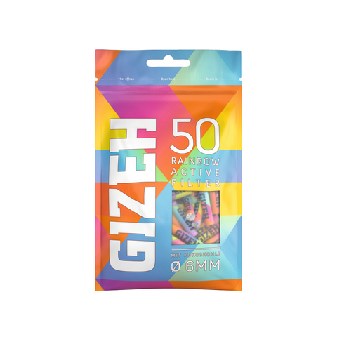 Gizeh RAINBOW Aktivkohlefilter - 6mm - 50 Stück