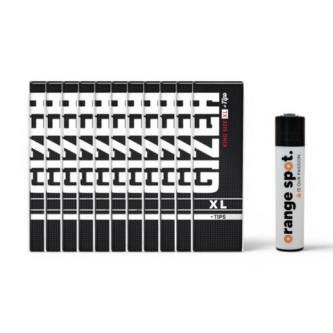 GIZEH Black King Size XL + Tips Bundle mit 10+1 Gratis-Aktion und gratis Clipper x Orange Spot Limited Logo Edition