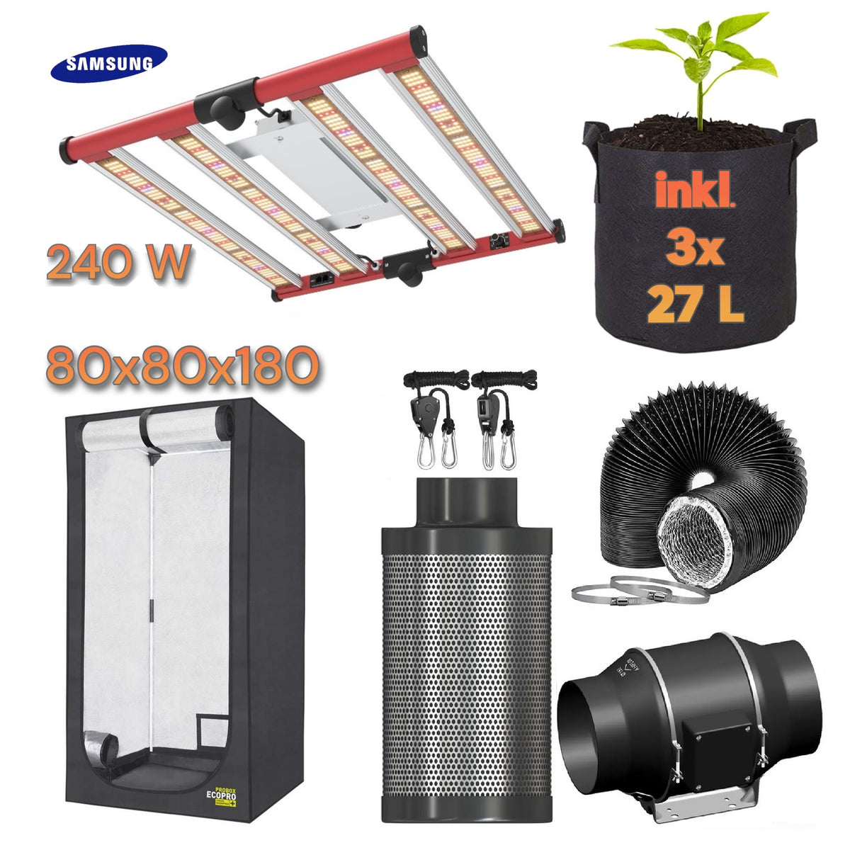 Growbox Komplettset "Premium M"