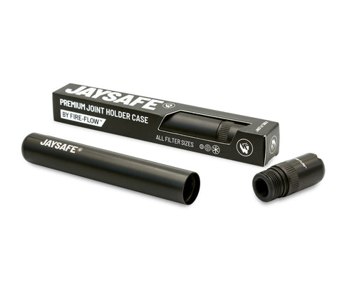 Fire-Flow JAYSAFE Premium Joint Holder Case in Schwarz aus Aluminium mit geruchs- und wasserdichtem Verschluss