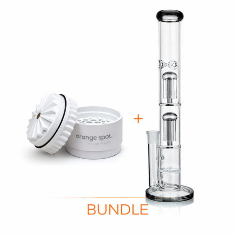 Keramik Grinder + Premium Glasbong Bundle