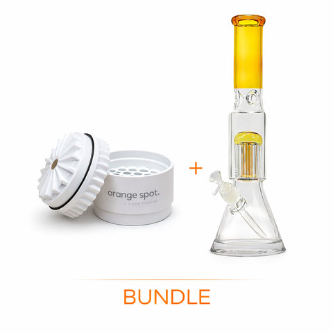 Keramik Grinder + Premium Glasbong Bundle