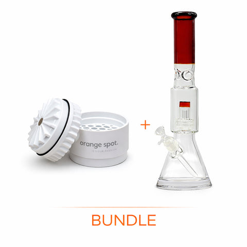 Keramik Grinder + Premium Glasbong Bundle