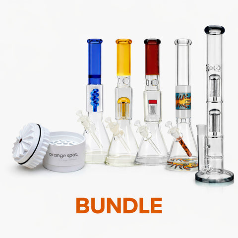 Keramik Grinder + Premium Glasbong Bundle