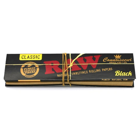 RAW Classic Black - King Size Slim Papers mit Tips