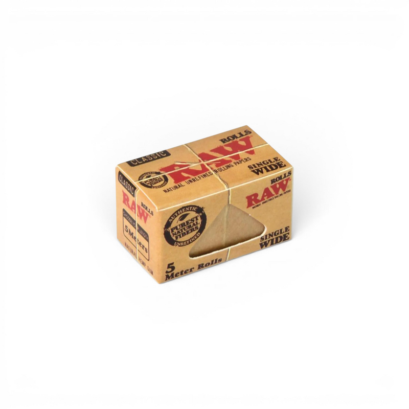 RAW Classic Rolls Single Wide 5 m auf Rolle mit ungebleichtem Naturpapier